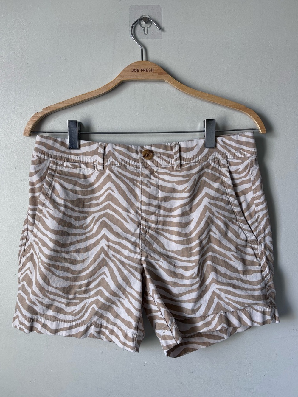 Banana Republic Zebra Print Stretch Twill Shorts | Size 2